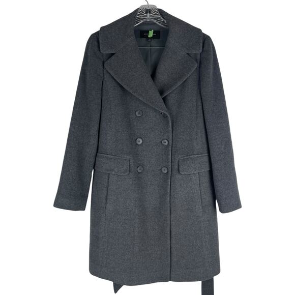 Ann Taylor Wool Cashmere Double Breasted Belt Coat Dark Gray Size S - Picture 1 of 8